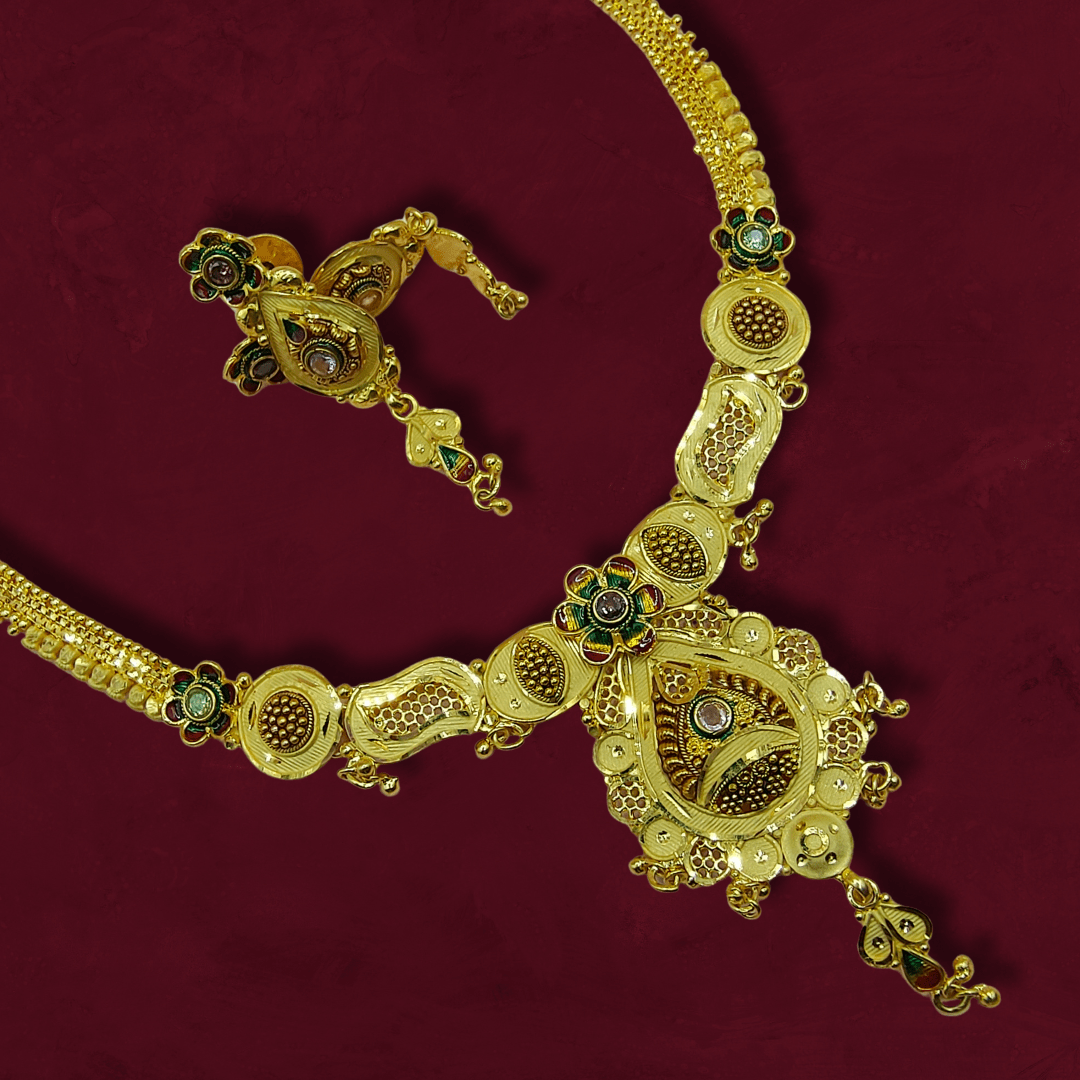 Lotus Gold Necklace Set