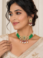 NECKLACE KUNDAN CHOKAR WITH HYDRO MALA - Image 2